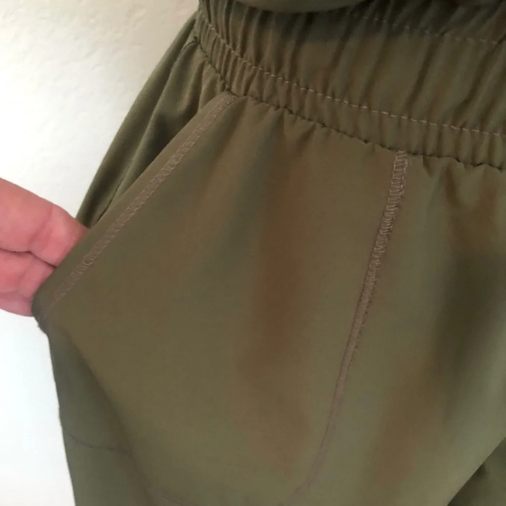 Albion Fit Olive Green Women's Drawstring Jumpsuit - Picture 6 of 14